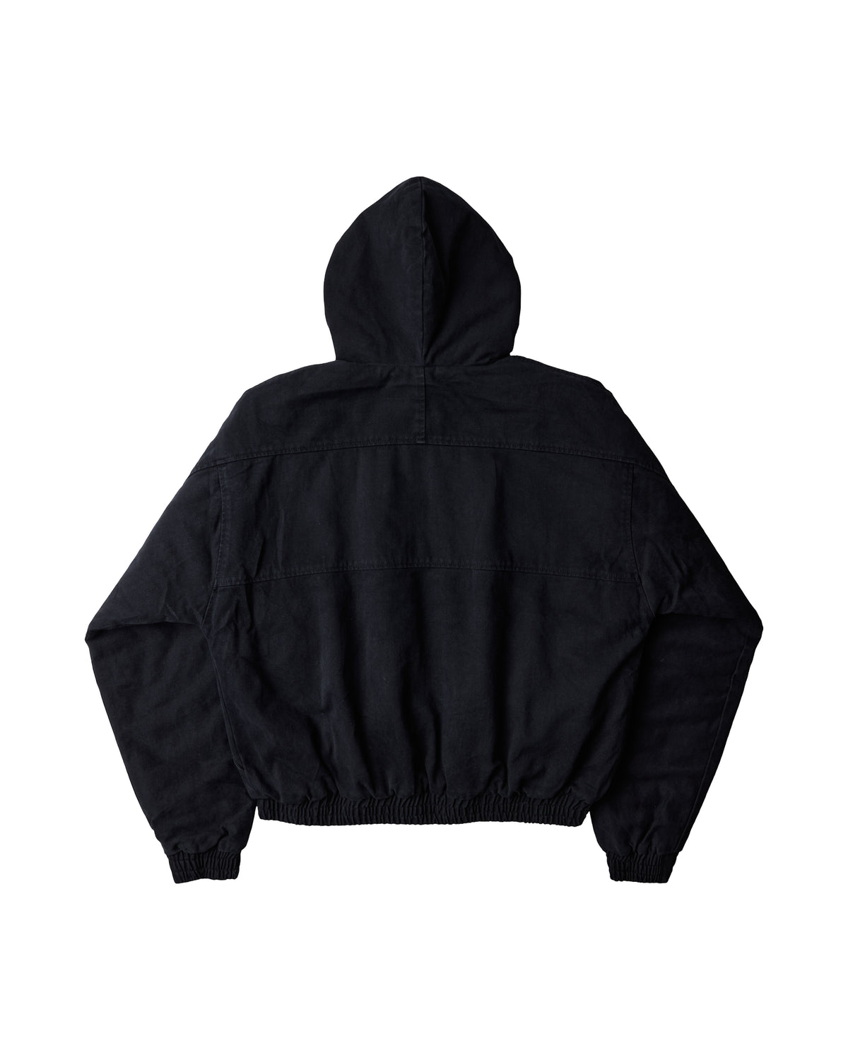 Hooded Workwear Bomber Jacket - Black