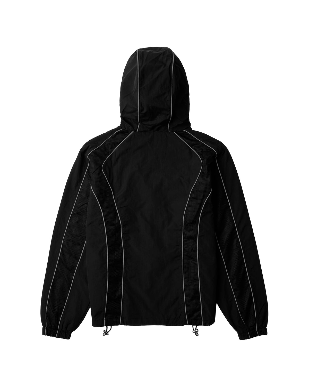 Reflective Nylon Track Jacket - Black