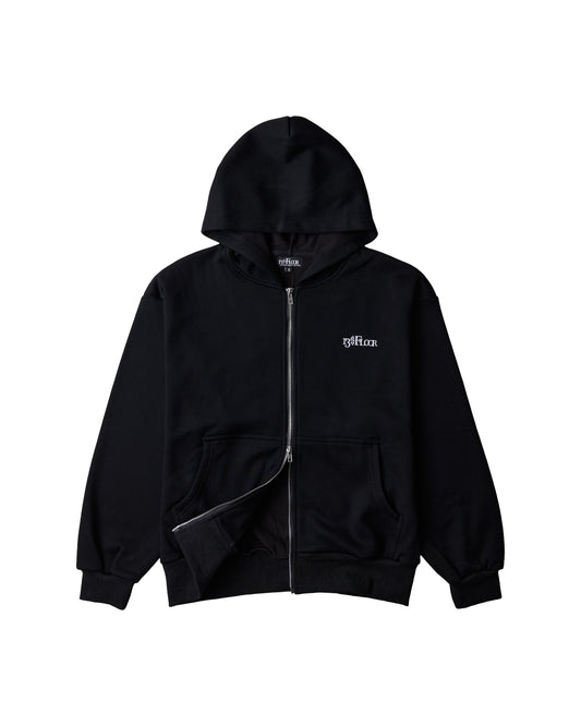 Zip Up Hoodie - Black